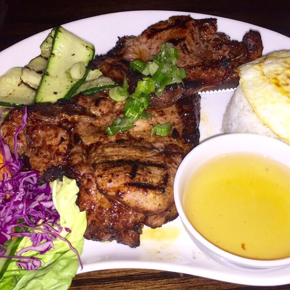 Blu Basil Wine & Grill - Grill pork rice with zucchini - Vietnamese Near Me - Lafayette, Louisiana Blu Basil Wine & Grill - Grill pork rice with zucchini - Vietnamese Near Me - Lafayette, Louisiana