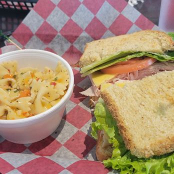 Kelly's Meats & Deli - Club sandwich with zesty Italian pasta salad - Delis Near Me - Lebanon, Ohio