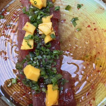 Toro - Atun crudo with mango and fish sauce - Tapas Bars Near Me - Boston, Massachusetts Toro - Atun crudo with mango and fish sauce - Tapas Bars Near Me - Boston, Massachusetts