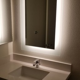 bathroom vanity with LED mirror