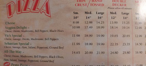 Menu photo 6 Vic's Pizza Italian Restaurant Sebastian, FL Menu photo 6 Vic's Pizza Italian Restaurant Sebastian, FL