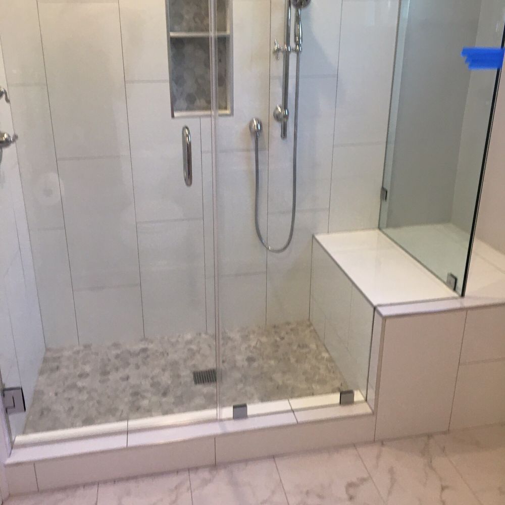 New Vision Glass - Finished tub to shower conversion. Quality workmanship and materials, thanks to Jacob! - Glass & Mirrors Near Me - Los Angeles, California New Vision Glass - Finished tub to shower conversion. Quality workmanship and materials, thanks to Jacob! - Glass & Mirrors Near Me - Los Angeles, California