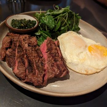 Yardbird - Steak and eggs with chimichurri on side - Southern Near Me - Las Vegas, Nevada
