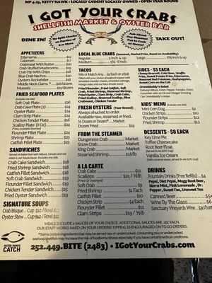 Menu photo 2 I Got Your Crabs Kitty Hawk, NC