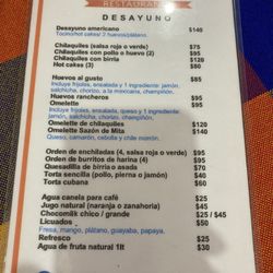 El Sazon de Mita - Menu