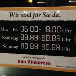 von Allwörden - Öffnungszeiten