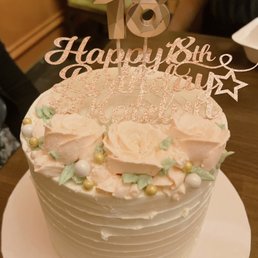 Ube cake with buttercream icing