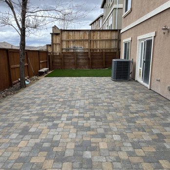 Battle Born Landscaping - After! Beautiful pavers and artificial turf. - Landscaping Near Me Battle Born Landscaping - After! Beautiful pavers and artificial turf. - Landscaping Near Me