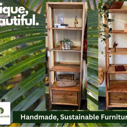 Tropical Salvage - Cascading Shelves, 22.5" wide x 16" deep x 72" high, $729.