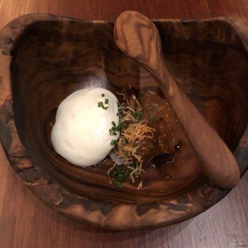 Altura - House cured sturgeon roe, black butter, fermented potato (5 stars) - Italian Near Me - Seattle, Washington