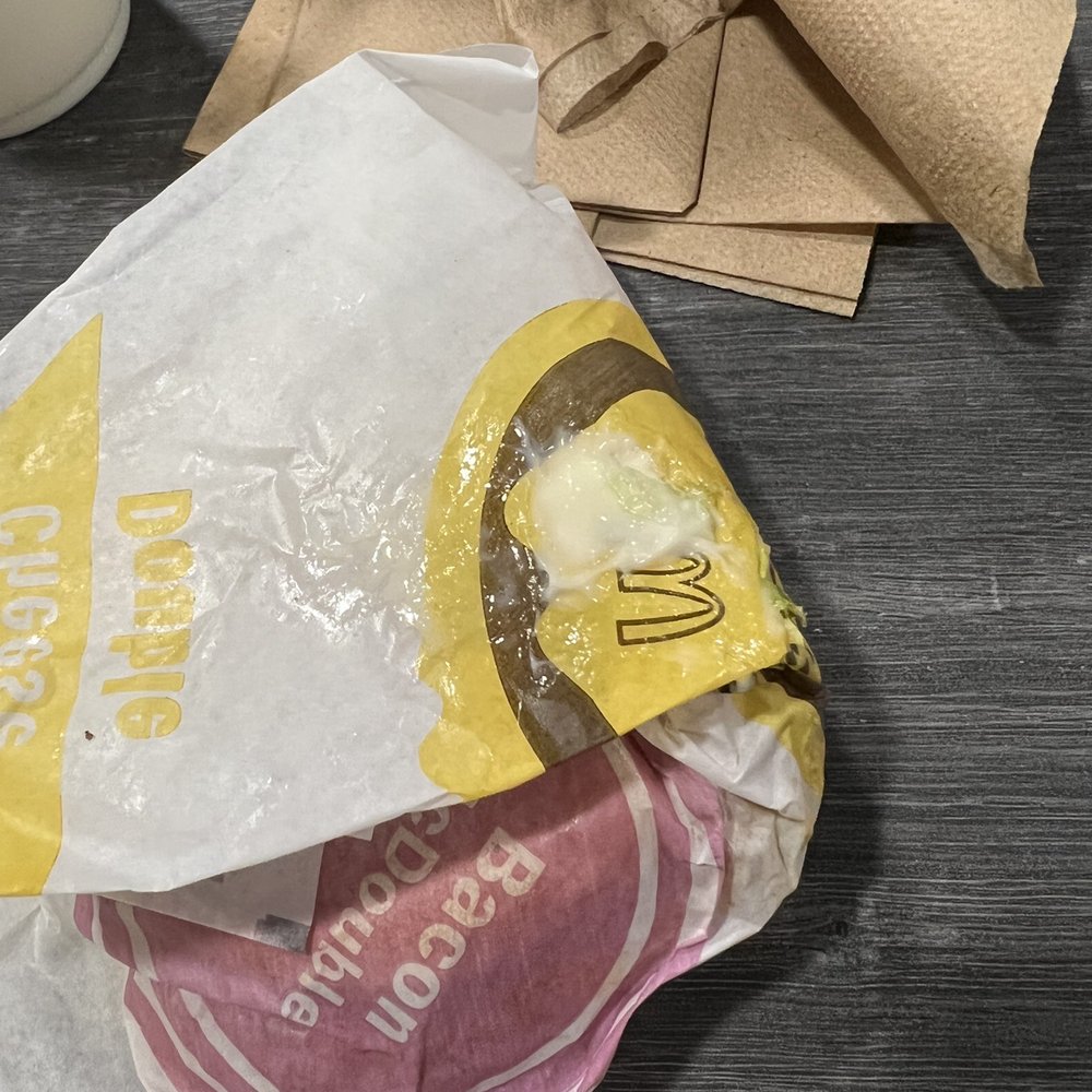 Mayo on the wrapper outside Mayo on the wrapper outside