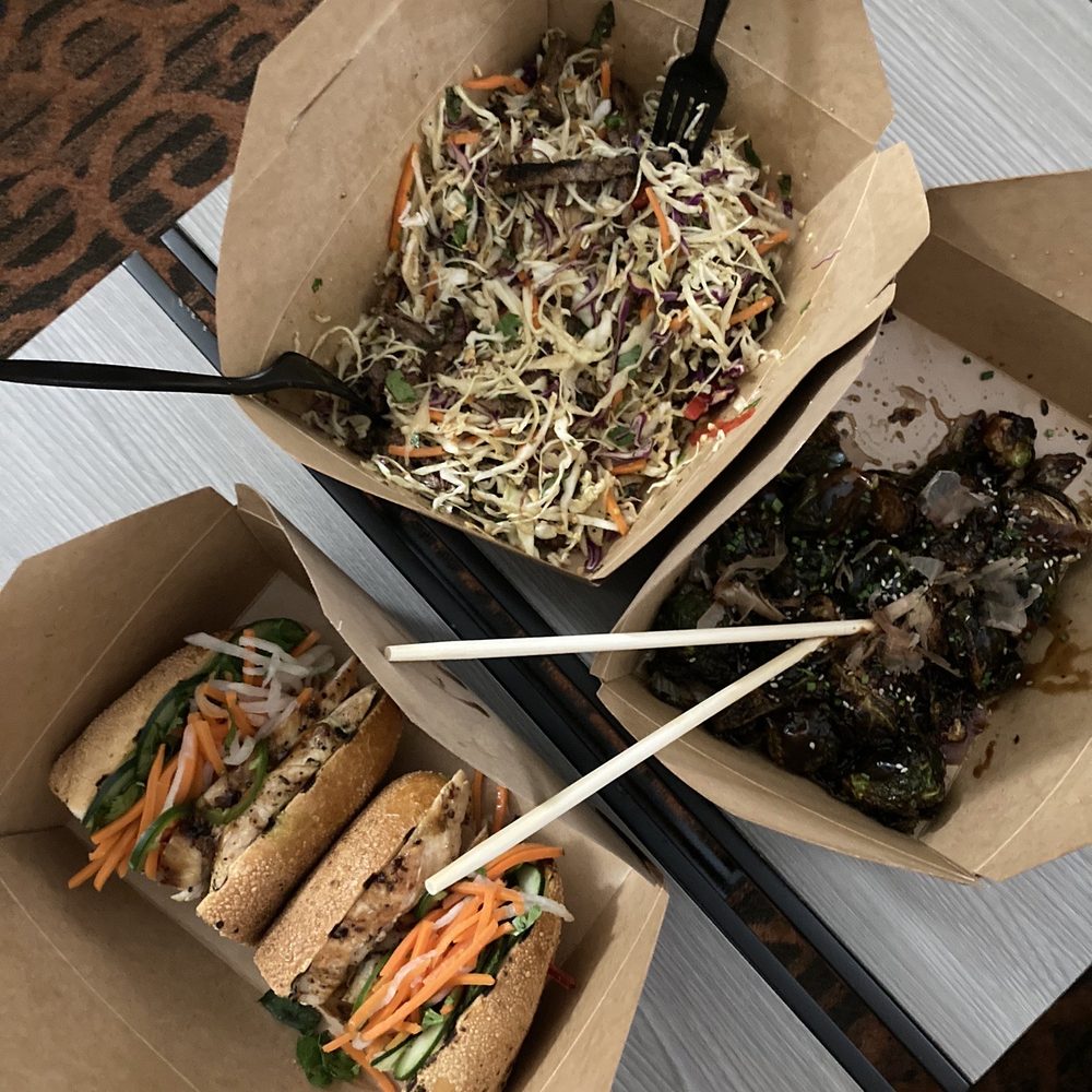 Thai Salad, Bahn Mi and Brussels Sprouts - all were fantastic! Thai Salad, Bahn Mi and Brussels Sprouts - all were fantastic!
