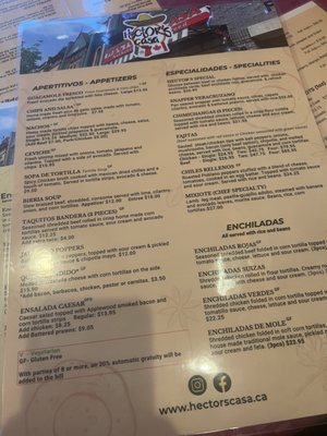 Menu photo 3 Hector's Casa Kelowna, BC
