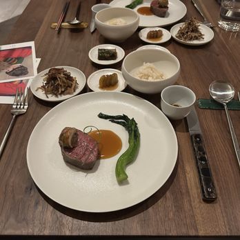 Joo Ok - Gui (Mishima wagyu striploin, burdock japchae, house made kimchi) - Korean Near Me - New York, New York
