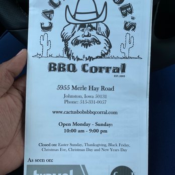 Cactus Bob's BBQ Corral - Barbeque Near Me - Johnston, Iowa