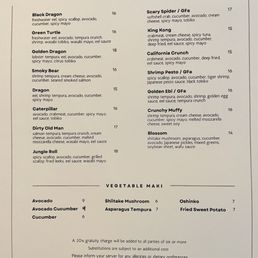 Specialty Maki menu (Apr '25)