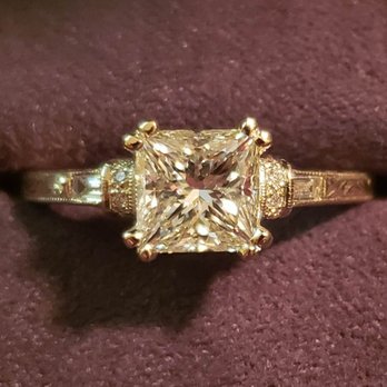 Concierge Diamonds - Finished ring: center diamond from Concierge and custom band through Beverley K. - Jewelry Near Me - Los Angeles, California