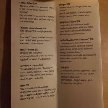 Ricky + Olivia - Menu - Lounges Near Me - Toronto, Ontario