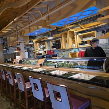 Cafe Asia 2 - The very impressive Sushi Bar with one of its Sushi Chefs, who the owner told me go through an extensive training in a special school. - Sushi Bars Near Me - Roanoke, Virginia