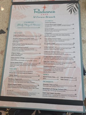 Menu photo 2 Radiance Cafe S Highland, CA Menu photo 2 Radiance Cafe S Highland, CA