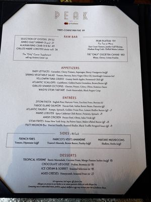 Menu photo 1 Peak with Priceless Restaurant & Bar New York, NY Menu photo 1 Peak with Priceless Restaurant & Bar New York, NY