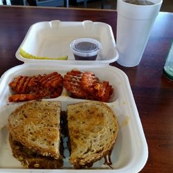 United Supermarkets - I've never ordered from their grill. The brisket sandwich on rye bread and the sweet potato waffle fries were both delicious. $7.99 w/drink.