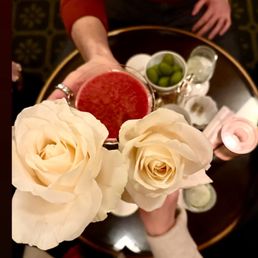 Legendary that we get roses with our drinks