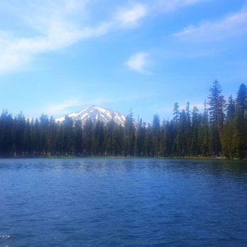 Summit Lake - View of Mt. Lassen from the middle of Summit Lake - Lakes Near Me - Mineral, California