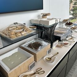 Brightline Fort Lauderdale Station - Premium lounge- meatballs, chicken Alfredo pasta, garlic bread, hummus/pita, cannoli, brownie