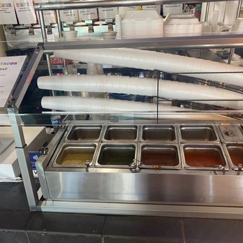 Mexas Tacos - Salsa bar, super tiny containers though - Tacos Near Me - Orlando, Florida Mexas Tacos - Salsa bar, super tiny containers though - Tacos Near Me - Orlando, Florida