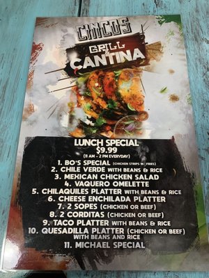 Menu photo 2 Cinco’s Sallisaw, OK Menu photo 2 Cinco’s Sallisaw, OK