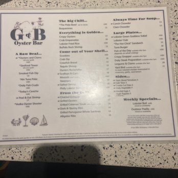 Coconuts - G&B Oyster Bar menu. - Seafood Near Me - Fort Lauderdale, Florida