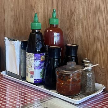 Pho Hoan My - Condiments per table. - Vietnamese Near Me - Los Angeles, California