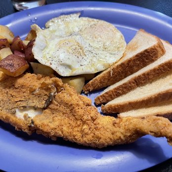 Eat 33 - My fried fish, red potatoes and over easy eggs. - Breakfast & Brunch Near Me - Richmond, Virginia