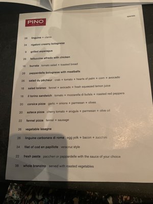 Menu photo 2 PINO Phoenix, AZ