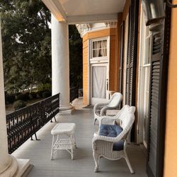 Cedar Grove Mansion Inn & Restaurant - Front porch with entrance door to the Bay Suite.
