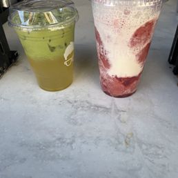 Had a great new drink - strawberry hibiscus!! My friend got the other drink! Great customer service and a great drink for a warm day!