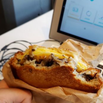 Blue Bottle Coffee - Downtown Berkeley - Egg, cheese, and mushroom sandwich ($8.00) - Coffee & Tea Near Me - Berkeley, California Blue Bottle Coffee - Downtown Berkeley - Egg, cheese, and mushroom sandwich ($8.00) - Coffee & Tea Near Me - Berkeley, California