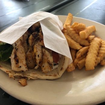 M & M's - Chicken souvlaki with fries - New American Near Me - Oriental, North Carolina