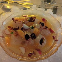 Ceviche with radish and clementine Ceviche with radish and clementine