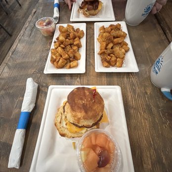 Cafe Destin - Sausage biscuit and home fries - Cafes Near Me - Destin, Florida