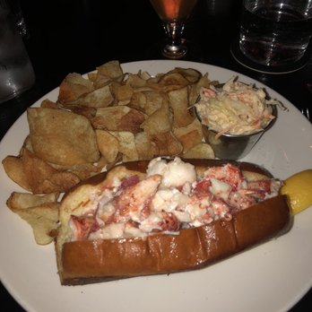Row 34 - Seaport - Warm lobster roll... yum! - New American Near Me - Boston, Massachusetts