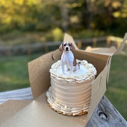 Baked On The James - Maple cake with our wedding cake topper for our anniversary