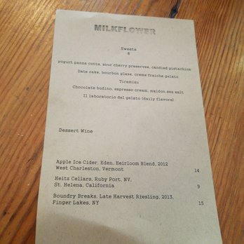 Milkflower - Dessert menu - Pizza Near Me - Astoria, New York Milkflower - Dessert menu - Pizza Near Me - Astoria, New York