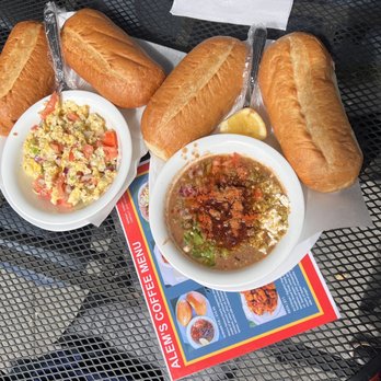 Alem's Coffee - two bowls of soup and two rolls of bread - Coffee & Tea Near Me - Oakland, California