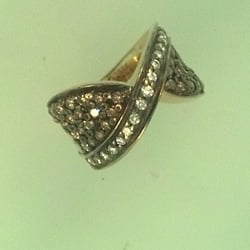 Williams Custom Jewelry - Brown & white diamond 14k yellow gold ring