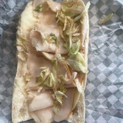 Timber Creek Pizza - The turkey sub I ordered. Very little lettuce and brown at that.