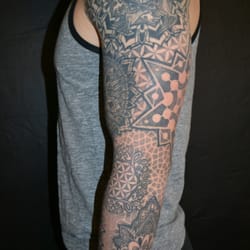 Alternative Arts Tattoo - Geometric Mandala Dot Work Sleeve by Fritz