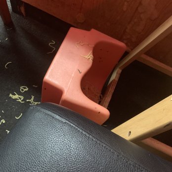 Restaurant Kenichi - I had to put this booster seat on the chair for her to use as a table because there was absolutely no space on the table for her food !!! - Desserts Near Me - Hilo, Hawaii