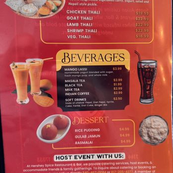 Hershey Spice Restaurant & Bar - Menu - Indian Near Me - Hershey, Pennsylvania